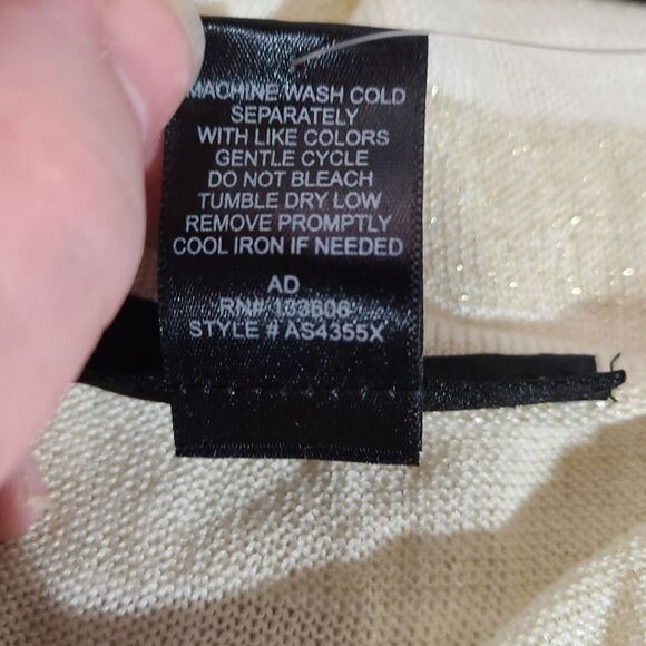 NWT Ashley Stewart Elegant Cream Striped Women's Sweater - Picture 6 of 8